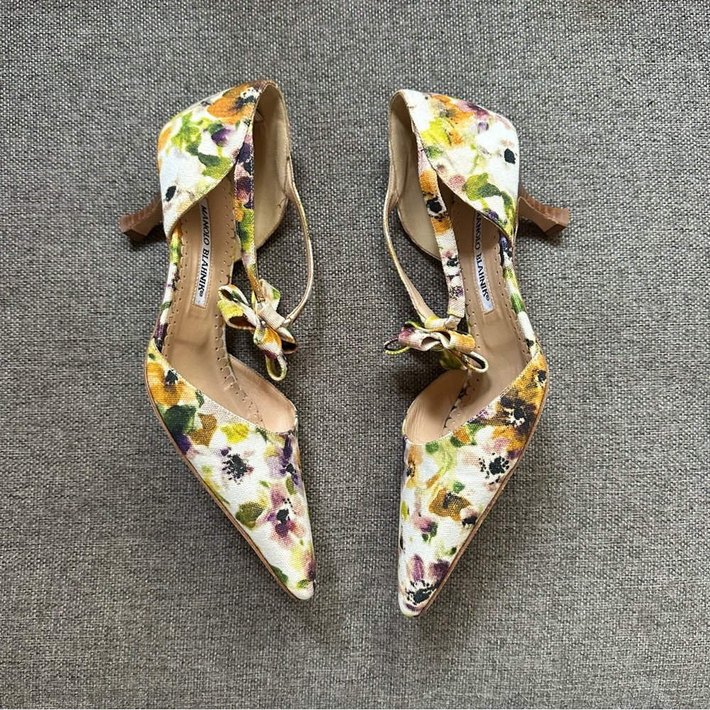 Manolo Blahnik floral print heels - Picture 4 of 6